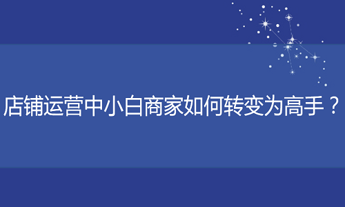 京东代运营-店铺运营中小白商家如何转变为高手？